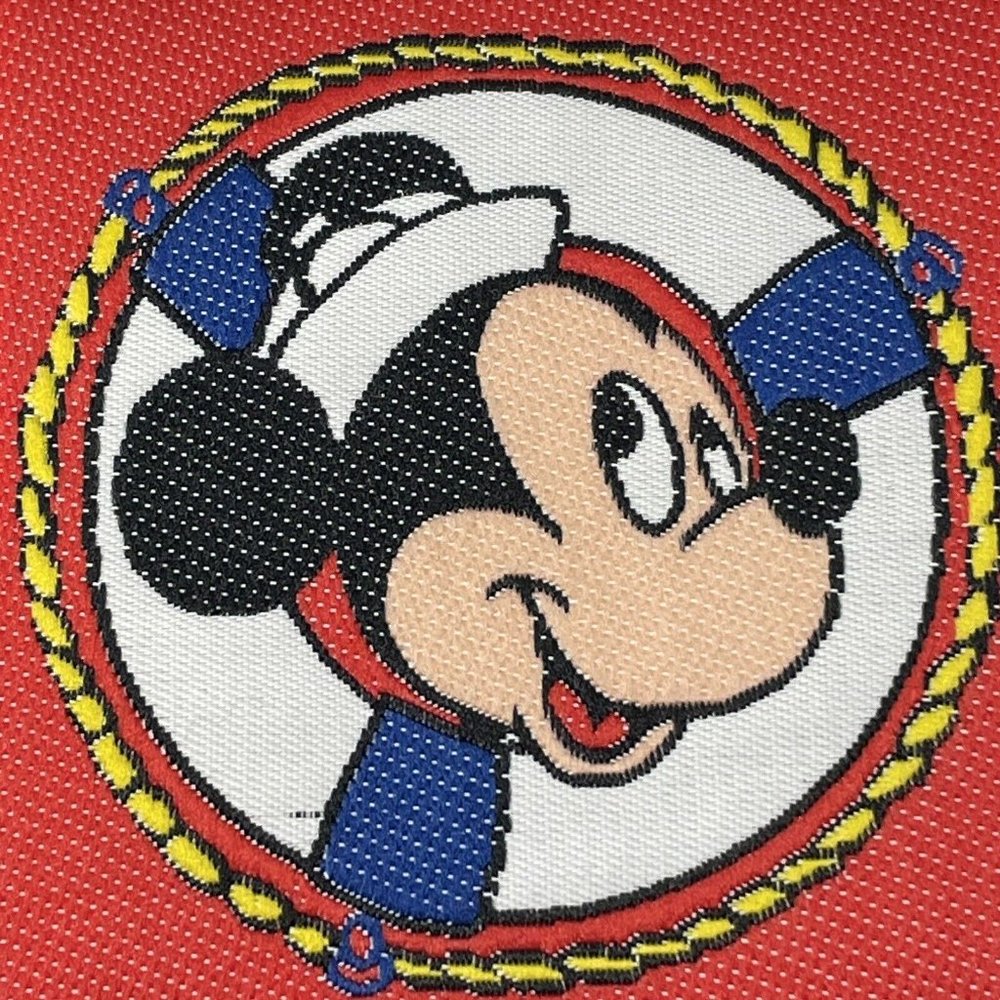 Vintage Disney Red Sailor Mickey Collectible Woven Alkahn 2.75” Sew On Label